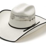 Sombrero cowboy blanco unisex copa calada con banda negra - Corbeto's