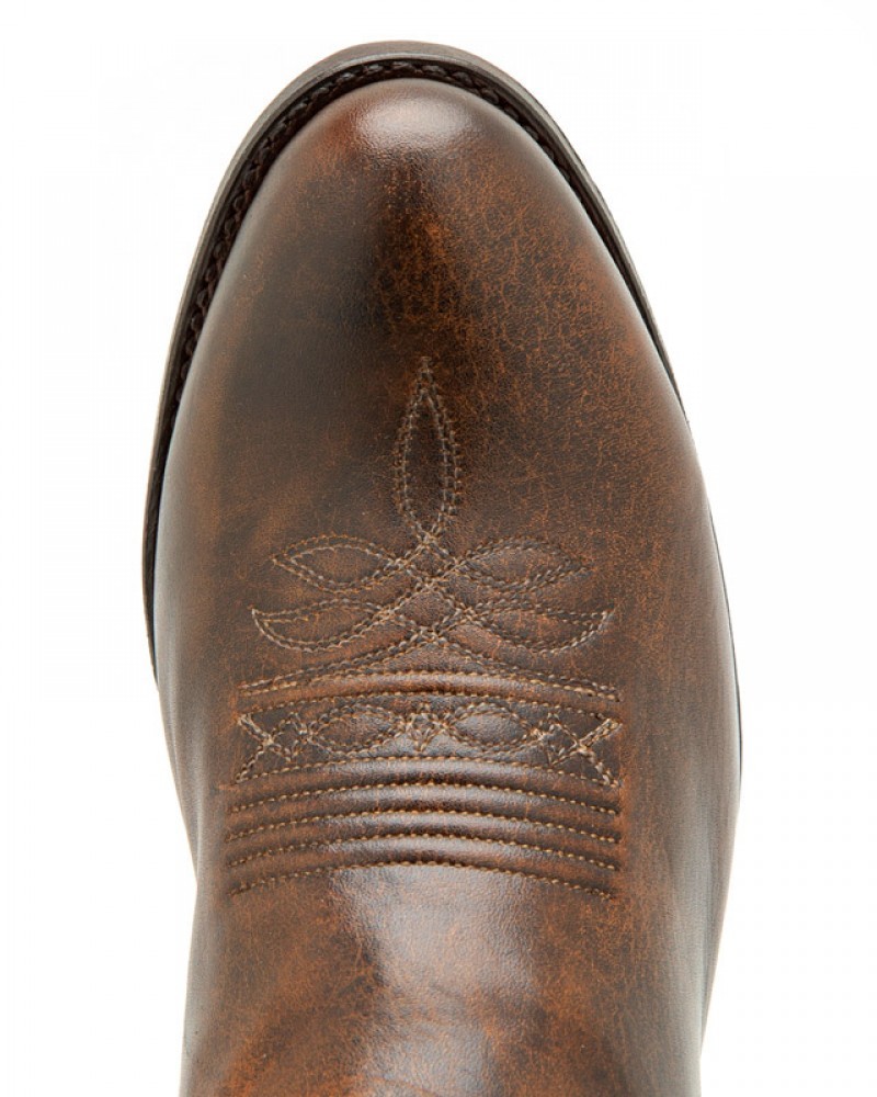 11627 Debora Glass Miele | Botas vaqueras de punta para mujer color marrón coñac desgastado - Corbeto's Boots