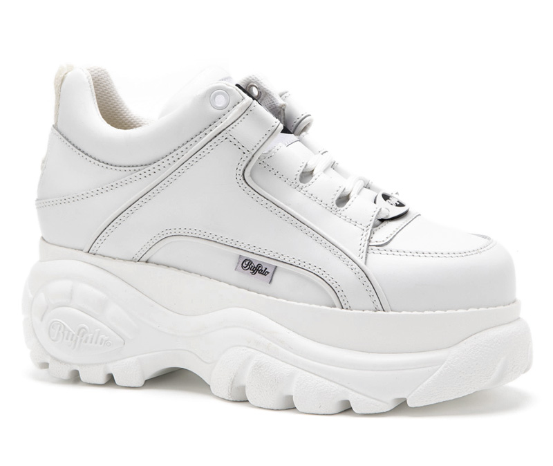 1339-14 Blanco | Zapatillas plataforma Buffalo color blanco con cordones - Boots