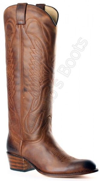 8840 Floter Ours Marrón | Bota cowboy Sendra Boots caña alta piel marrón para mujer - Corbeto's Boots