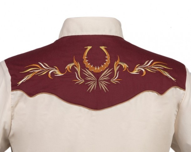 Shirt with embroidered horseshoe