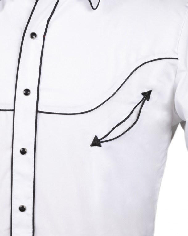 Camisa blanca rockabilly hombre