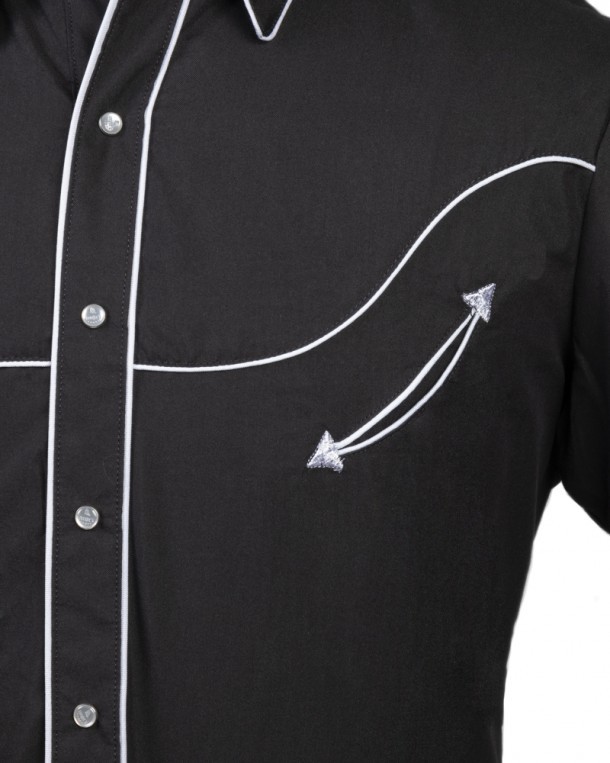 Short sleeve black western shirt