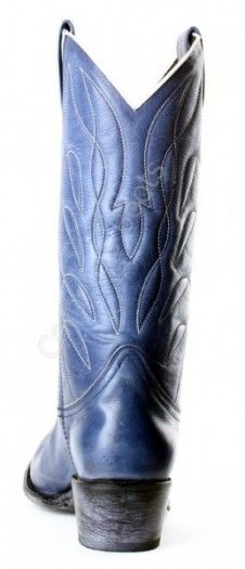 10540 Debora Olimpia Azul Lavado | Bota cowboy Sendra punta redonda cuero azul para mujer