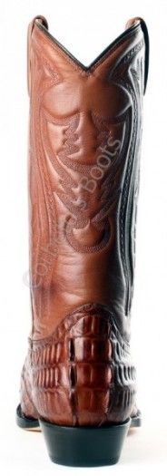 1064 Cola África Café-Suaty Café | Buffalo Boots mens brown printed caiman tail leather cowboy boots