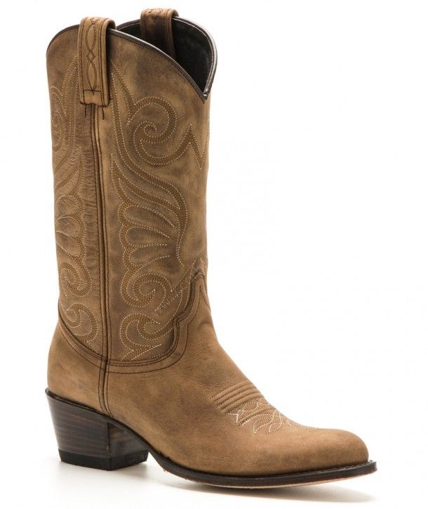 11627 Debora Floter Tang Lavado | Buy at our online shop these Sendra western fashion boots for ladies made with brushed brown cow leather.