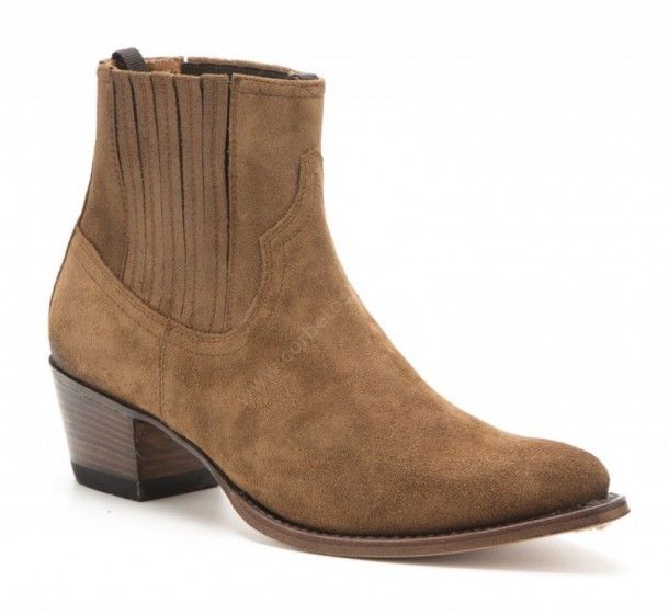 12380 Lia Bronx Light Rovere | Botín cowboy Sendra Boots para mujer ante marrón