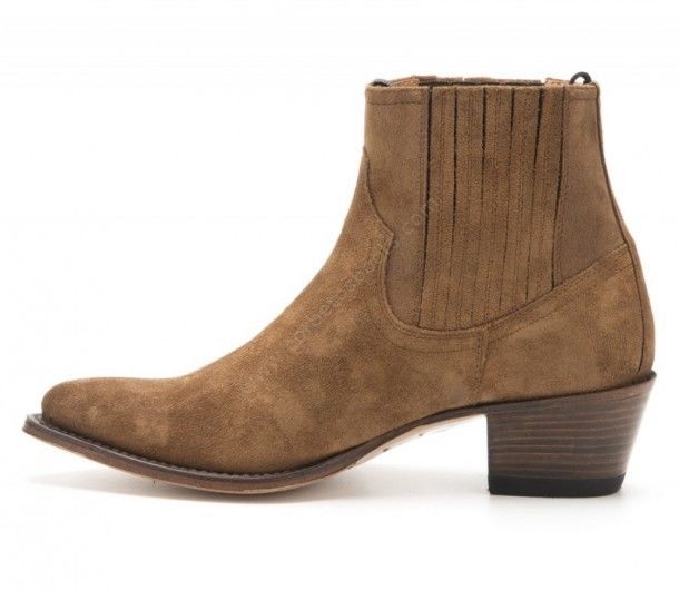 12380 Lia Bronx Light Rovere | Botín cowboy Sendra Boots para mujer ante marrón