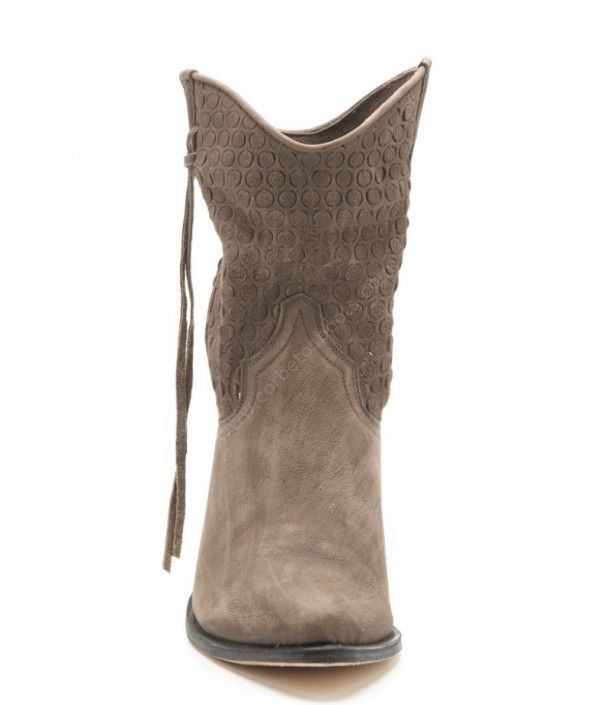 12502 Lia Inca Óxido 213 Gris | Womens Sendra openwork short leg brushed grey leather boots