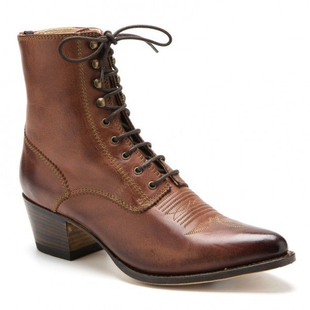 Buy right now these women Sendra Boots laced ankle boots made with goat leather if you like retro, hippy, rockabilly or western fashion style.