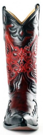 139 Juarez Dama Rouge Noir | Go West ladies combined black and red cowboy boots