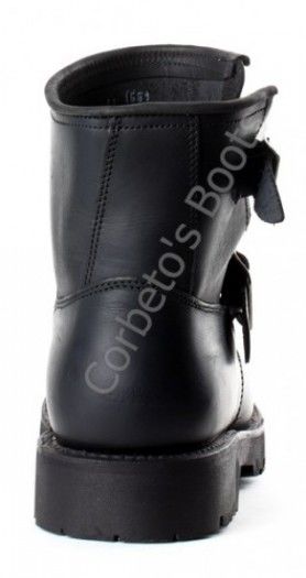 1581-5 Crazy Old Negro | Bota engineer Mayura unisex negra caña baja