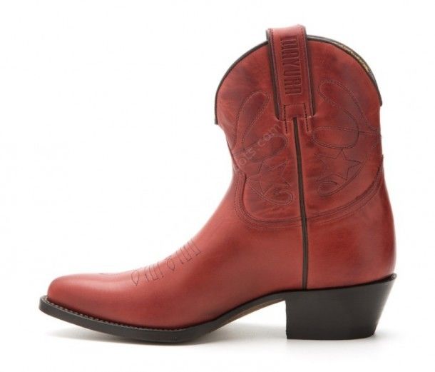 2374 STBU Rojo  Womens Mayura red ankle cowboy boots - Corbeto's Boots