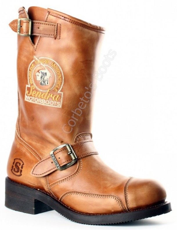 3565 Steel Olimpia 023 lavado | Sendra mens beige leather engineer boots with reinforcements on the upper