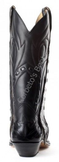 3590 Cuervo Florentic Negro-Sprinter Negro | Bota cowboy Sendra cuero negro combinado para hombre