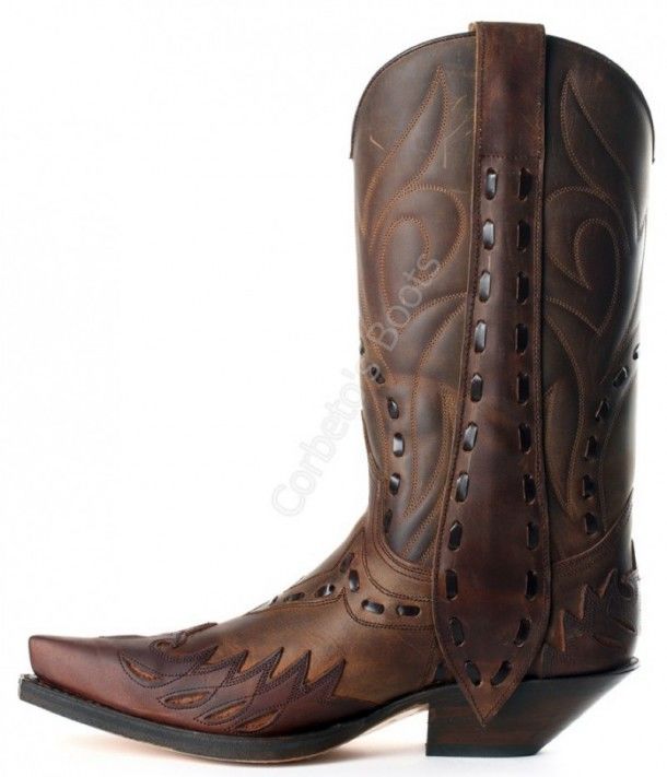 3590 Cuervo Mad Dog 7004-Mad Dog Tang | Bota cowboy Sendra piel marrón combinada para hombre