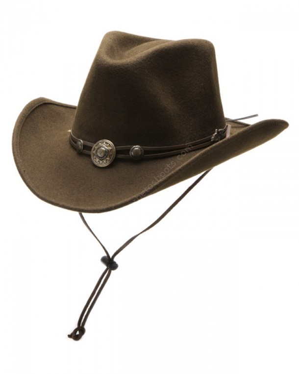 Stars & Stripes classic brown wool felt cowboy hat