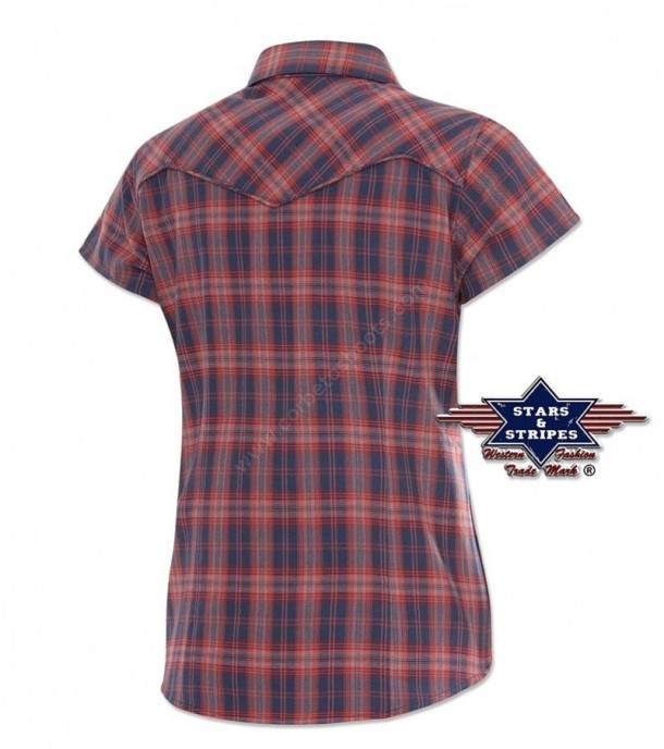 SEDONA | Compra en nuestra tienda online esta camisa Stars & Stripes para mujer a cuadros rojos y azules con bordado floral y más ropa vaquera.