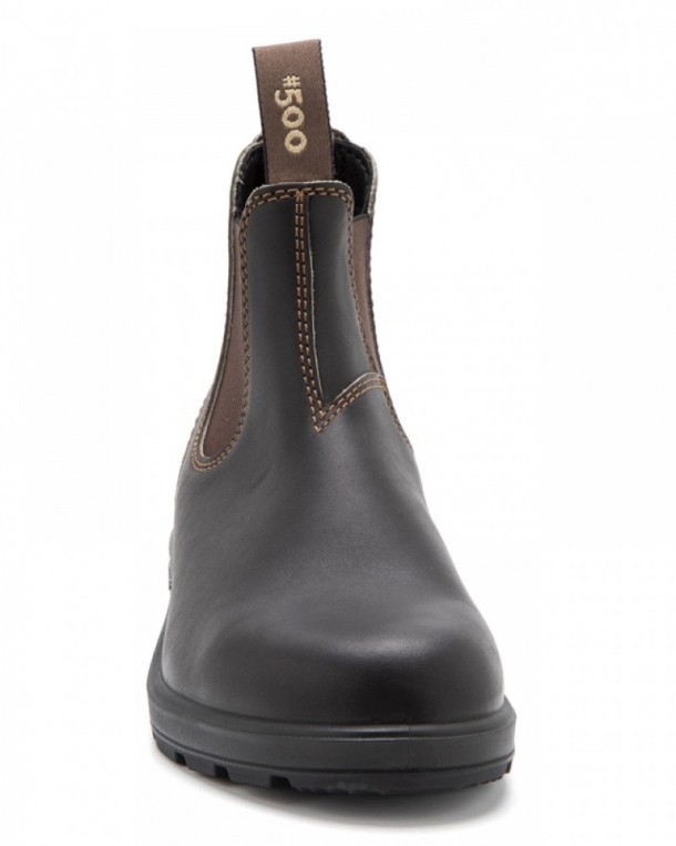 Blundstone dark brown leather Chelsea boots with non-slippery sole