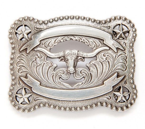 Bull head with lone stars unisex Nocona cowboy belt buckle