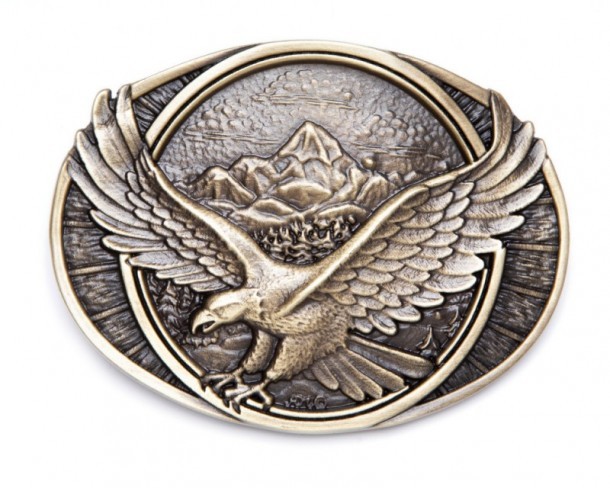 Montana Silversmiths American flying eagle western style distressed golden buckle