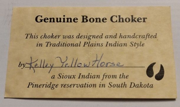 Now you can get at our online shop this amazing Native American handcrafted unisex distressed bone choker made at a USA Sioux reservation.