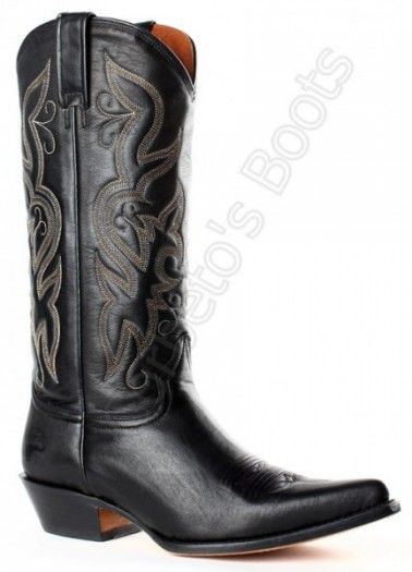 61111 Suaty Negro - Buffalo Boots ladies black cow leather high leg cowboy boots