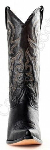 61111 Suaty Negro - Buffalo Boots ladies black cow leather high leg cowboy boots