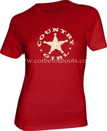 Camiseta Country Girl roja para chica