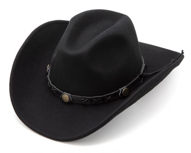 7211001  Sombrero western clásico fieltro negro repelente al agua -  Corbeto's Boots