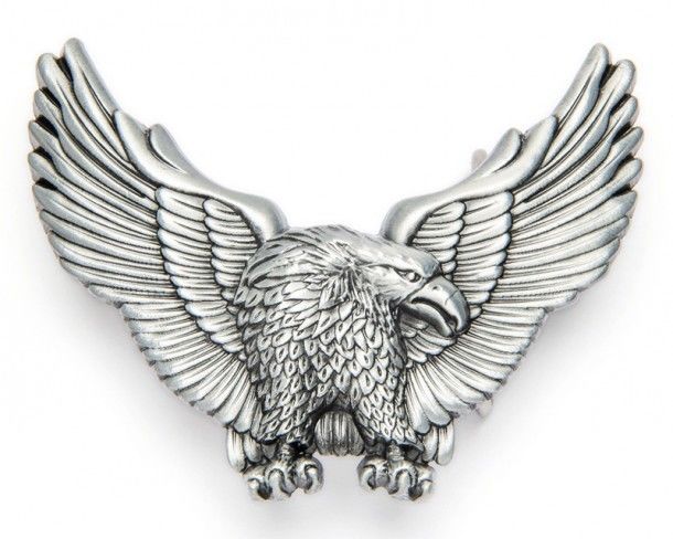 Belt buckle with flying eagle