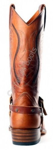 9317 H58 SETA Evolution Tang | Sendra Boots mens brown leather biker boots with leather straps