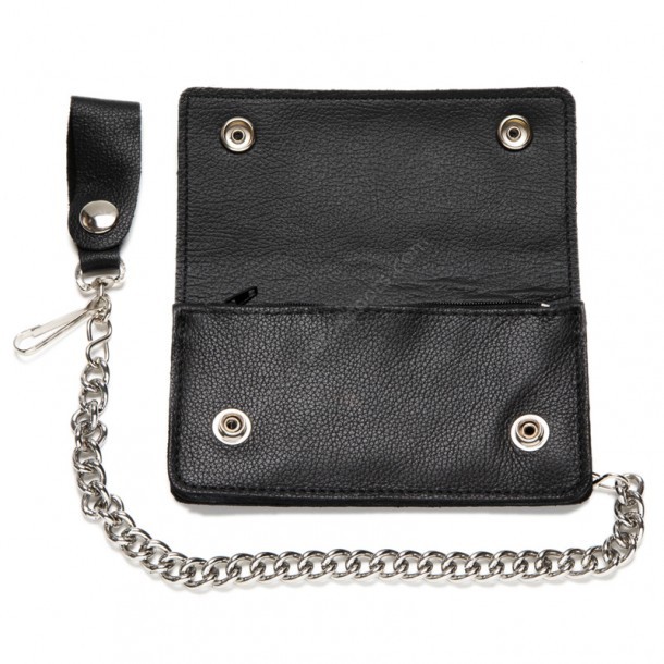 Flexible black biker chain wallet