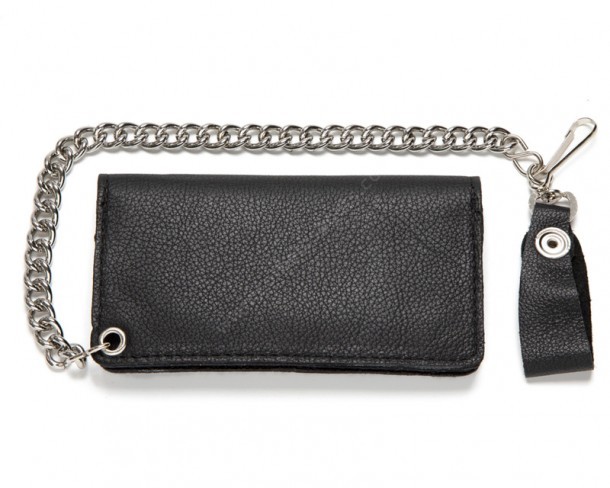 Flexible black biker chain wallet