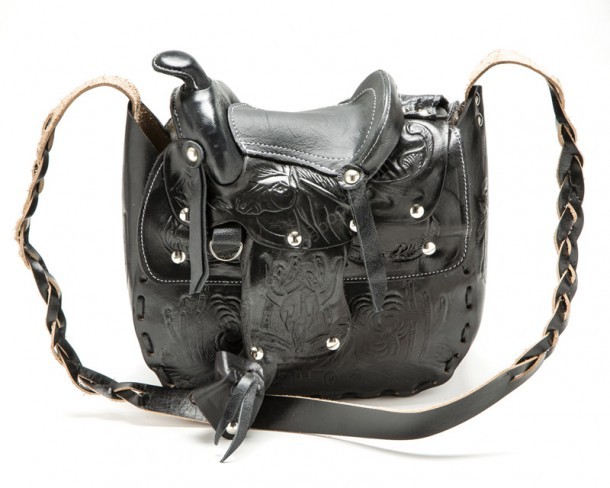 Bolso para mujer montura de caballo cuero negro