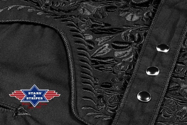 Black embroidery western shirt