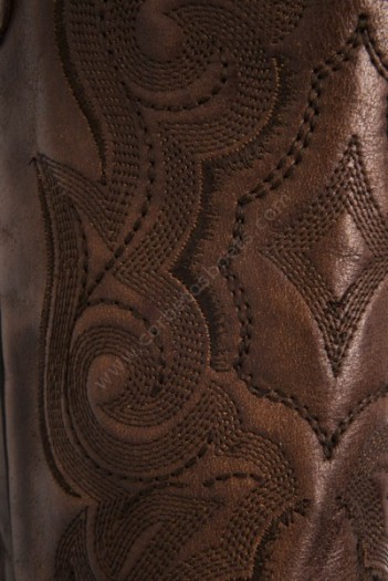 Mexican ladies western chestnut brown boots with dark embroidery