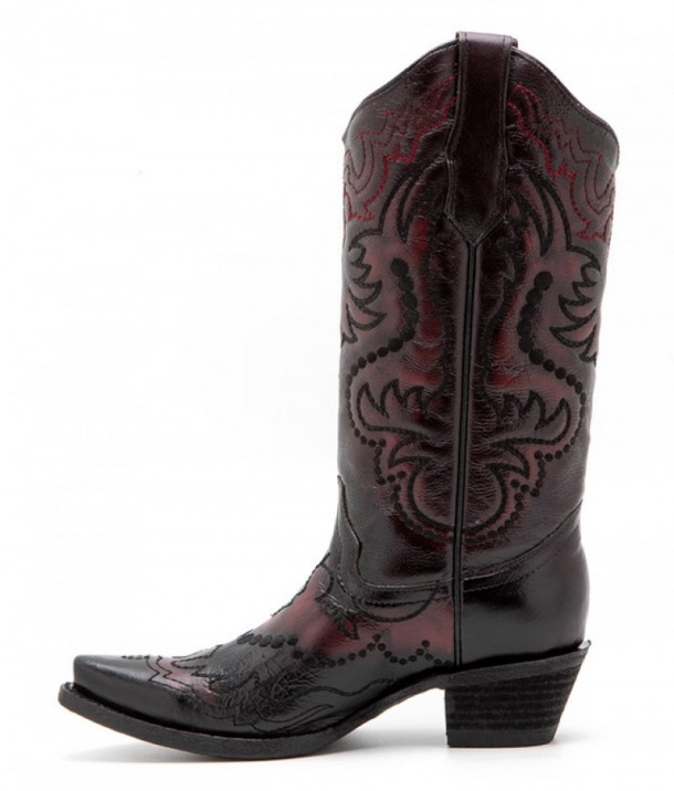 Botas cowboy mexicanas color granate oscurecido Circle G para mujer