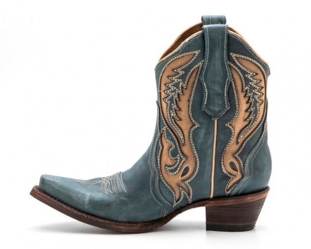 Blue turquoise women low boots