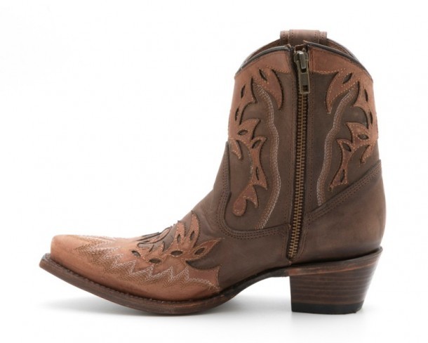 Ladies line dance brown short boots