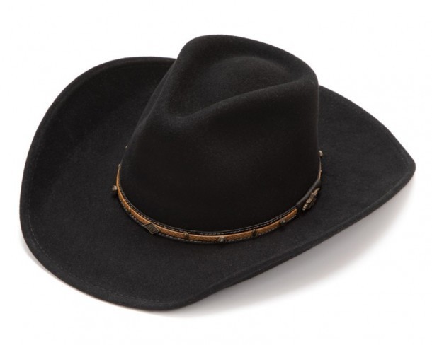 Laredo Black sombrero vaquero moldeable fieltro negro repelente al agua