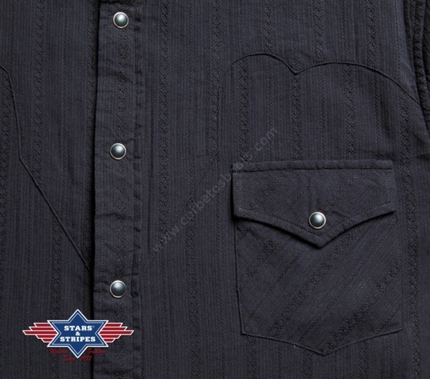 Camisa vaquera clásica negra para hombre de algodón