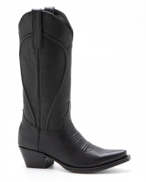 Denver Boots women comfort fit black goat leather cowboy boots