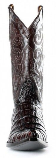 Texas Caiman Tail Chocolate | F.J. Sendra chocolate caiman tail cowboy boots