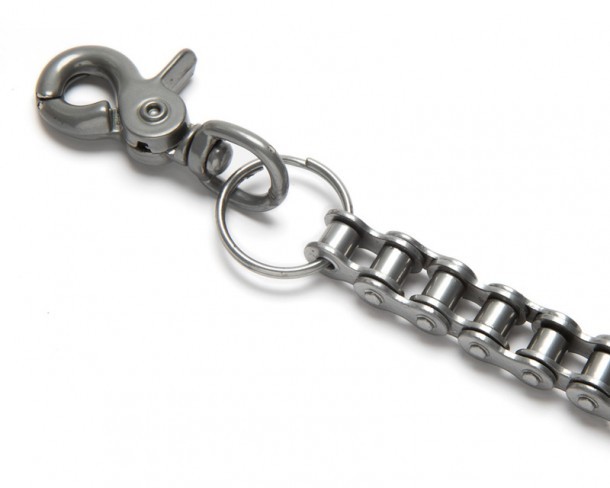 Motorcycle metallic chromed chain for biker wallets