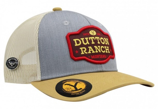 Official Yellowstone Dutton Ranch patch trucker style cap available at Corbeto