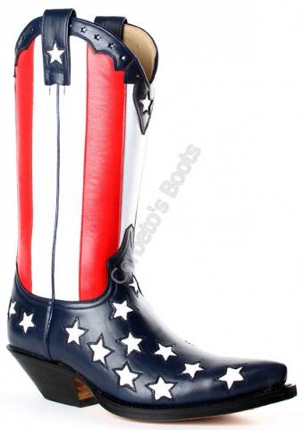 5344 Cuervo Baly Azulon-Baly Pomodoro | United States flag Sendra cowboy boots
