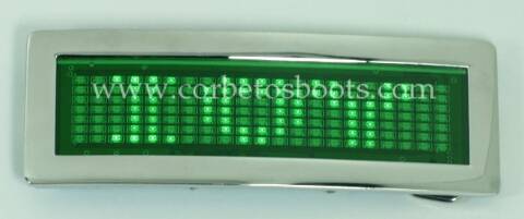 Green LED customizable message belt buckle