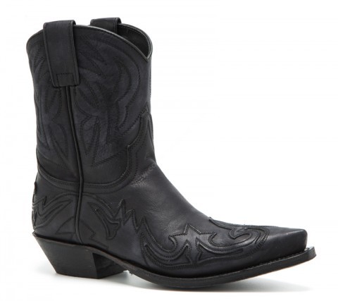 Distressed black leather women Sendra western boots