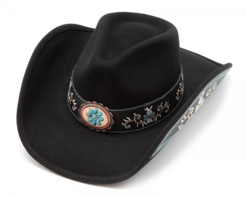 Adult Texan Cowboy Hat Black Fancy Dress Party Accessory Country Western  Rancher